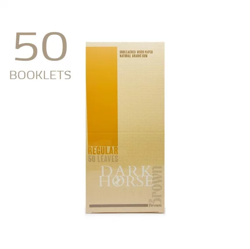 Scatola 50 libretti cartina corta Dark Horse Brown Organic Regular. 2500 Cartine