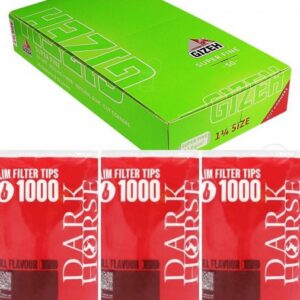 Gizeh Super Fine 77mm.- 25 libritos+ 3000 Filtros Dark Horse Slim 6x15mm