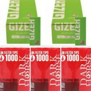 2x Papel Gizeh Super Fine Tipo B Corto (70mm) + 3000 filtros Slim (6x15mm)