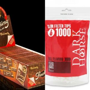 50 Libritos SMOKING BROWN Corto (70mm) Tipo B + 3000 Filtros Slim 6x15mm